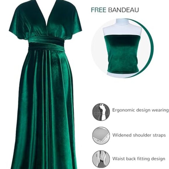 Velvet Infinity Dress with Bandeau - One Size Plus - Picture 2 of 4